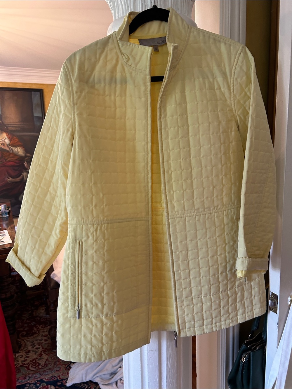 Utex Pale Yellow Quilted Puffer Jacket